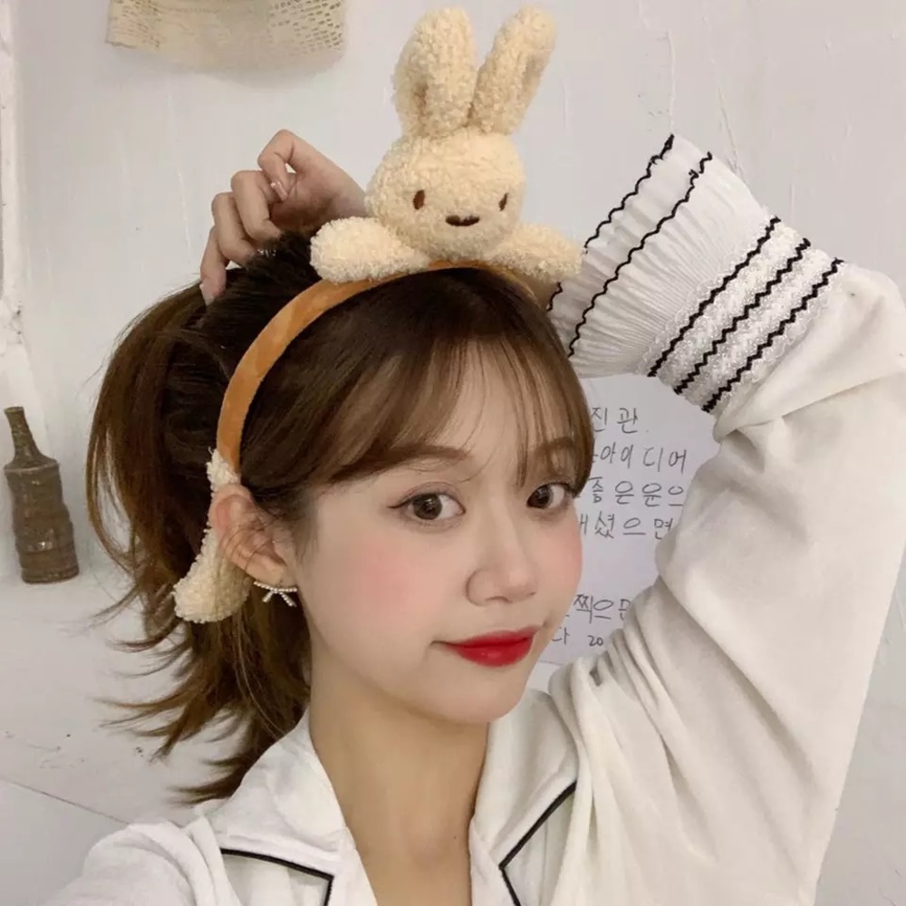 Korean Cute Plushy Rabbit Headband - Picture 5 of 6